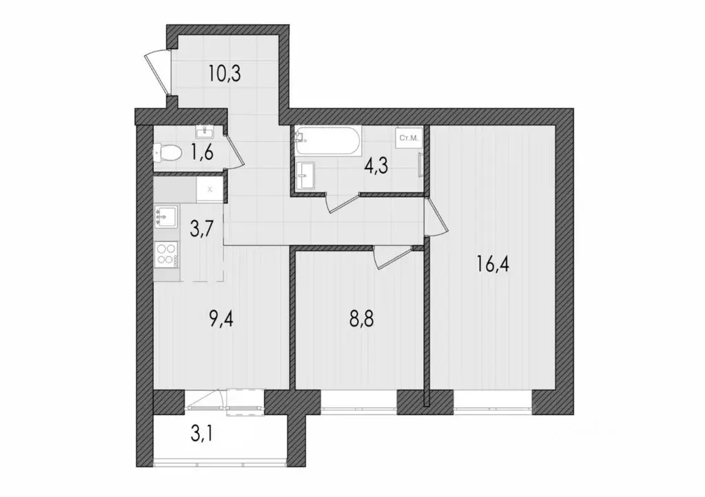 3-к кв. Кировская область, Киров ул. Капитана Дорофеева, 22 (57.6 м) - Фото 0