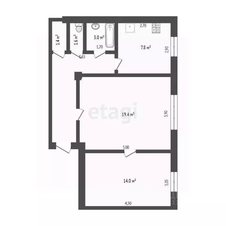 2-к кв. Кемеровская область, Кемерово ул. Дарвина, 2 (56.0 м) - Фото 2