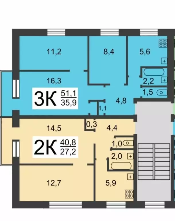 3-комнатная квартира: Нижний Новгород, Литературная улица, 20А (51.1 ... - Фото 1