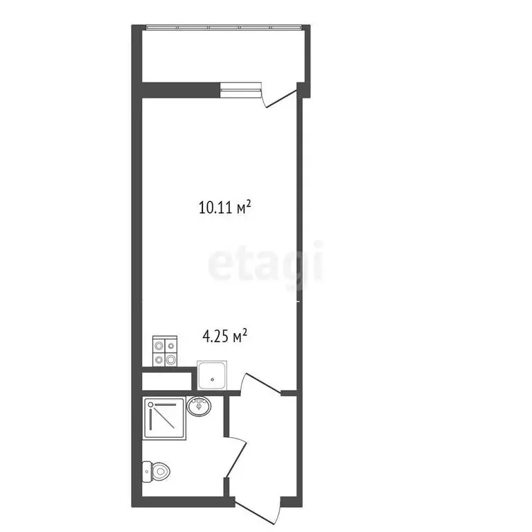 Квартира-студия: Ломоносов, Михайловская улица, 51 (21 м) - Фото 0