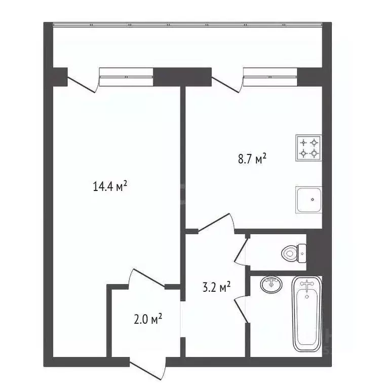 1-к кв. Красноярский край, Красноярск Даурская ул., 10 (32.1 м) - Фото 1