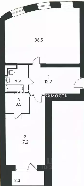 2-к кв. Санкт-Петербург, Санкт-Петербург, Пушкин Ахматовская ул., 2 ... - Фото 2
