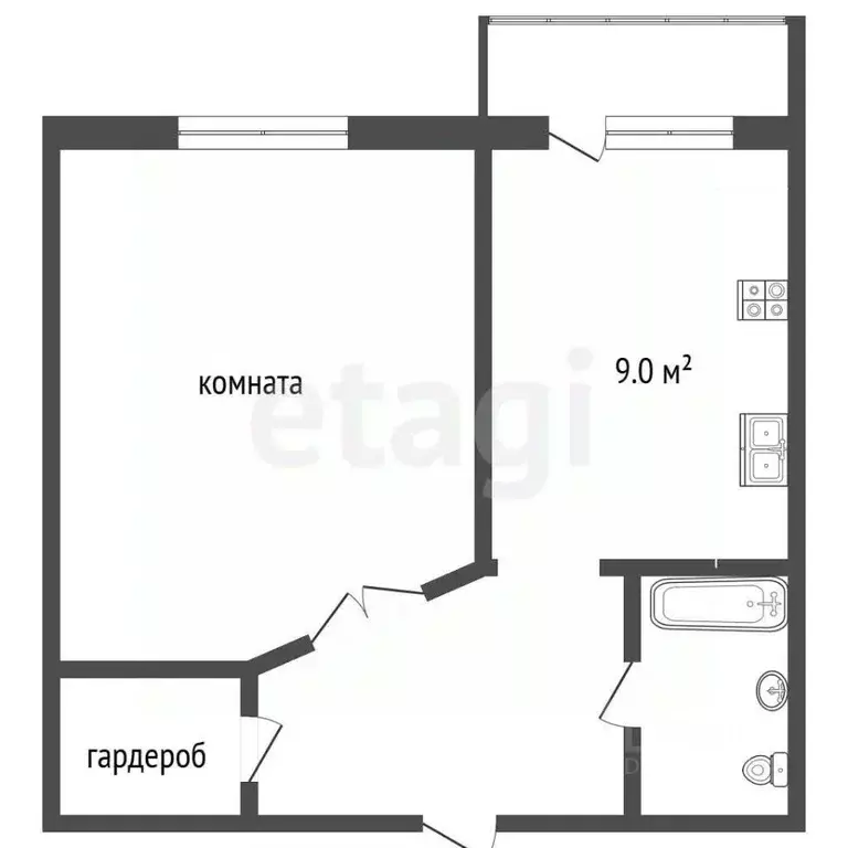 1-к кв. Самарская область, Самара просп. Карла Маркса, 4А (40.8 м) - Фото 2