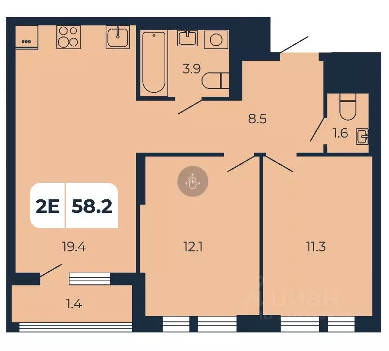 2-к кв. Ростовская область, Аксайский район, Щепкинское с/пос, пос. ... - Фото 0