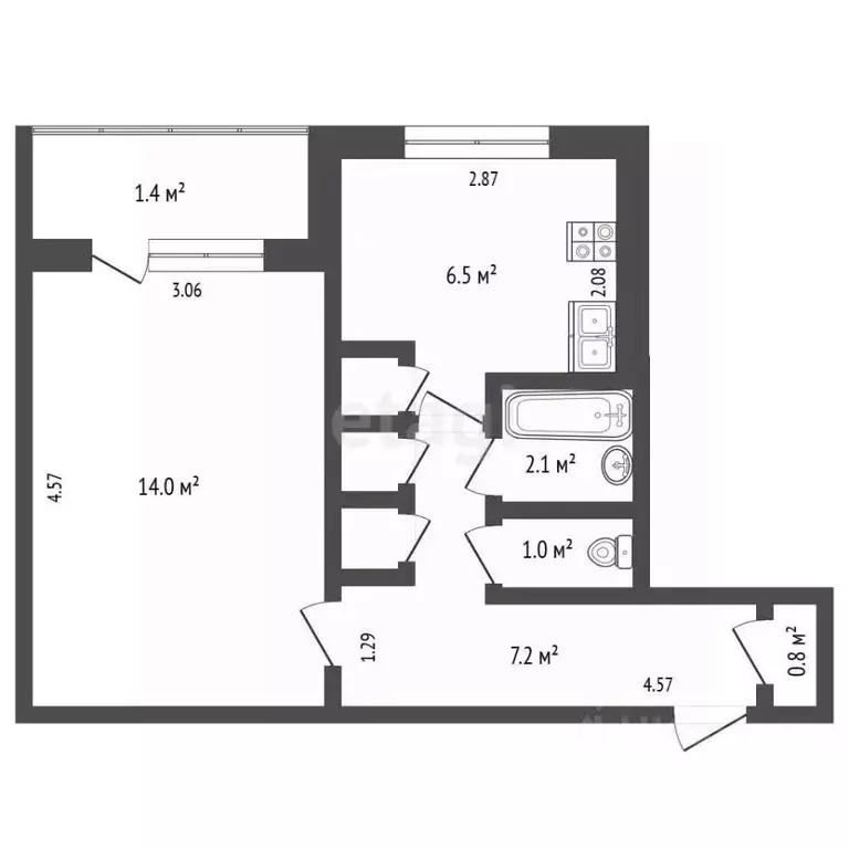 1-к кв. Мордовия, Саранск ул. Коваленко, 18 (32.0 м) - Фото 1