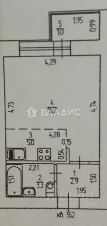 Студия Башкортостан, Уфа ул. Асхата Мирзагитова, 12 (27.4 м) - Фото 2