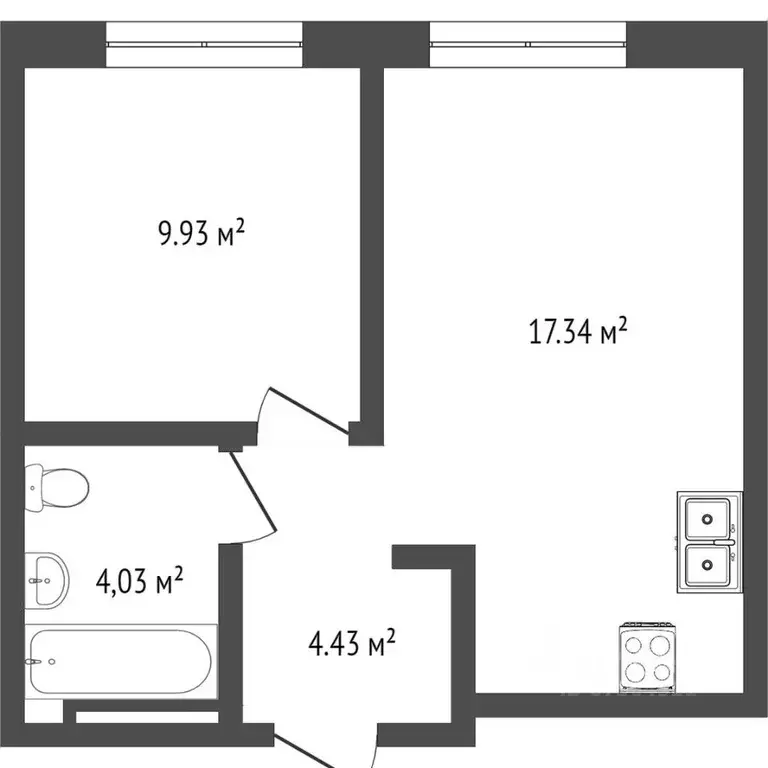 1-к кв. Тюменская область, Тюмень Ставропольская ул., 160/1 (37.0 м) - Фото 2