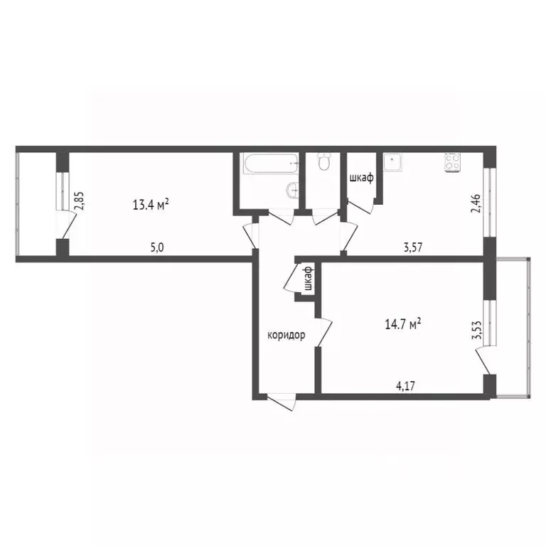 2-к кв. Вологодская область, Вологда Водники мкр, ул. Северная, 28Б ... - Фото 1