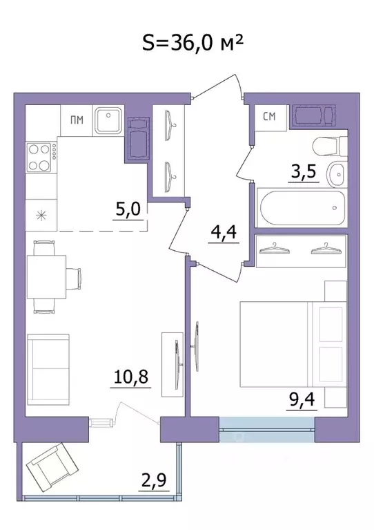 2-к кв. Карелия, Петрозаводск ул. Фурманова, 41 (36.0 м) - Фото 1