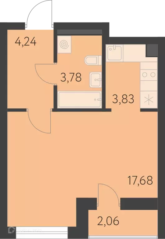 Продаётся 1-к квартира, 30.4 м - Фото 0