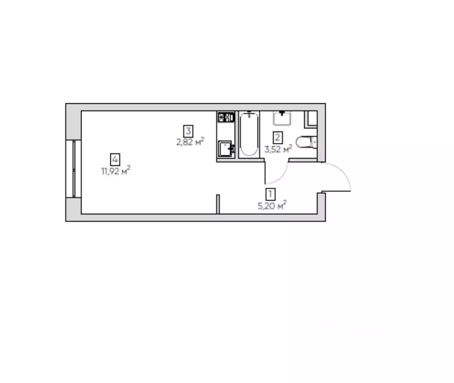 Студия Москва Автомобильный проезд, 4 (23.5 м) - Фото 2
