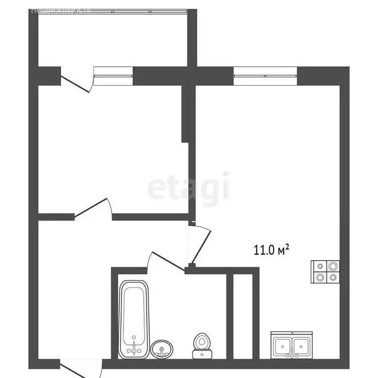 1-комнатная квартира: Симферополь, улица Батурина, 187 (38.1 м) - Фото 1