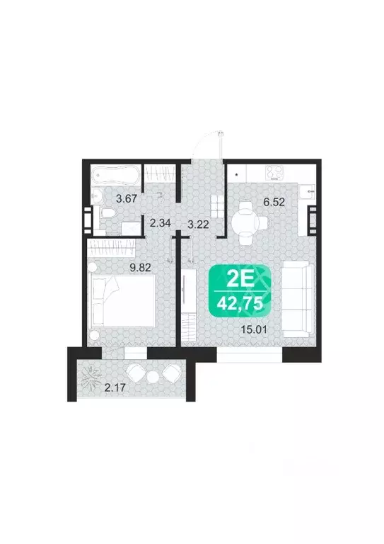 2-к кв. Забайкальский край, Чита Сосновый Бор мкр,  (42.75 м) - Фото 1