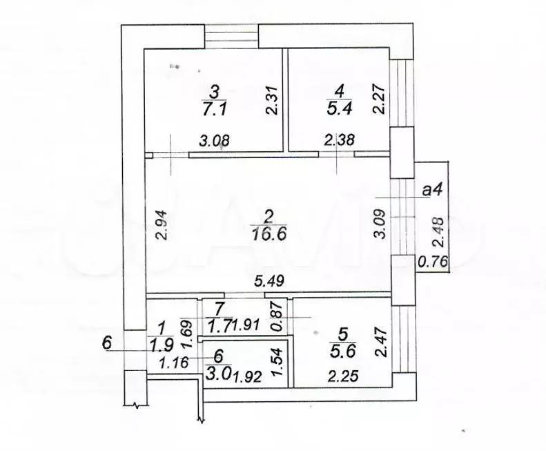 3-к. квартира, 46 м, 2/2 эт. - Фото 0