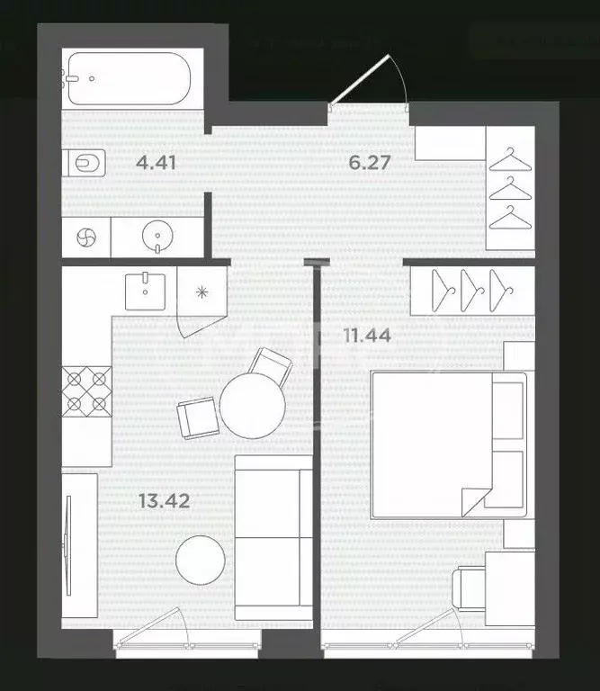 1-к кв. Калининградская область, Гурьевский муниципальный округ, пос. ... - Фото 2