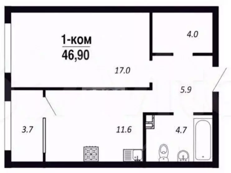 1-к кв. Омская область, Омск просп. Королева, 3к4 (46.0 м) - Фото 1