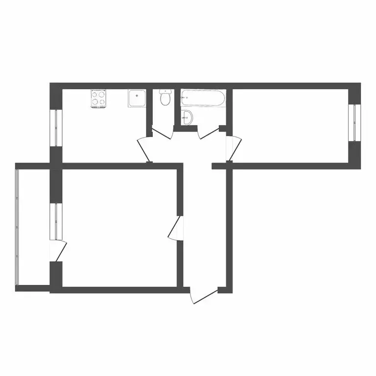 2-комнатная квартира: Тюмень, Инженерная улица, 62 (50.4 м) - Фото 0