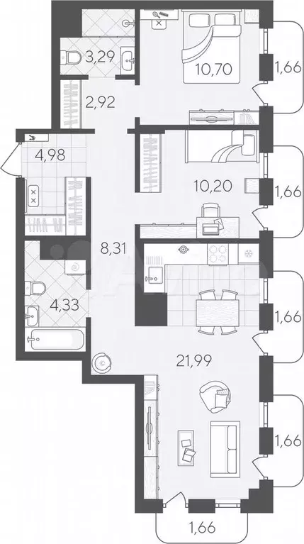 2-к. квартира, 75 м, 13/24 эт. - Фото 0