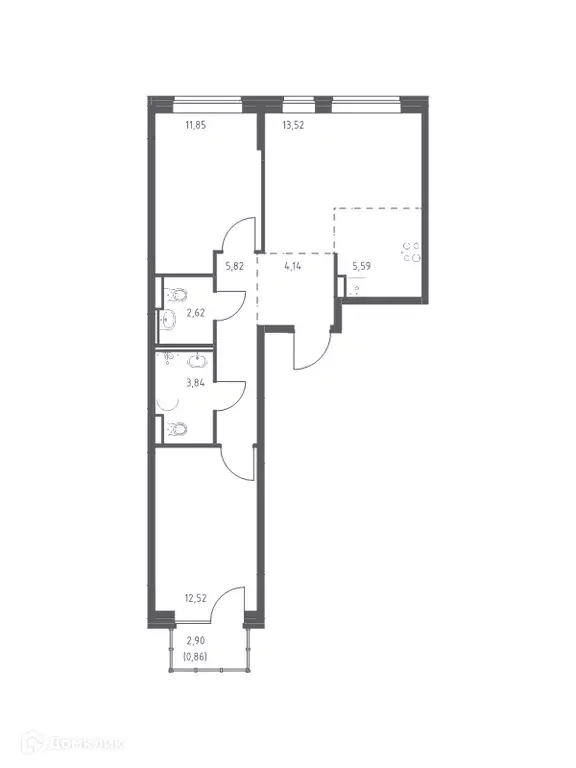 Продаётся 2-к квартира, 60.7 м - Фото 0