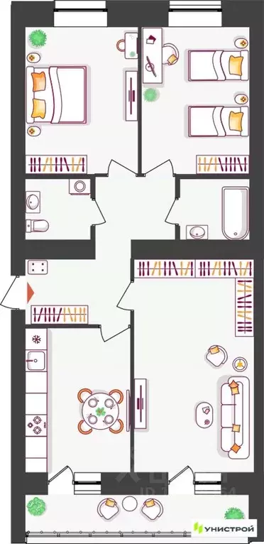 3-к кв. Самарская область, Тольятти ул. Владимира Высоцкого (77.79 м) - Фото 1