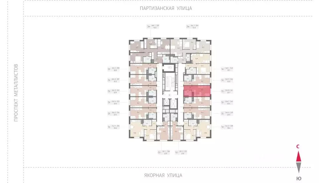 Студия Санкт-Петербург Якорная ул., 8к2 (22.7 м) - Фото 2