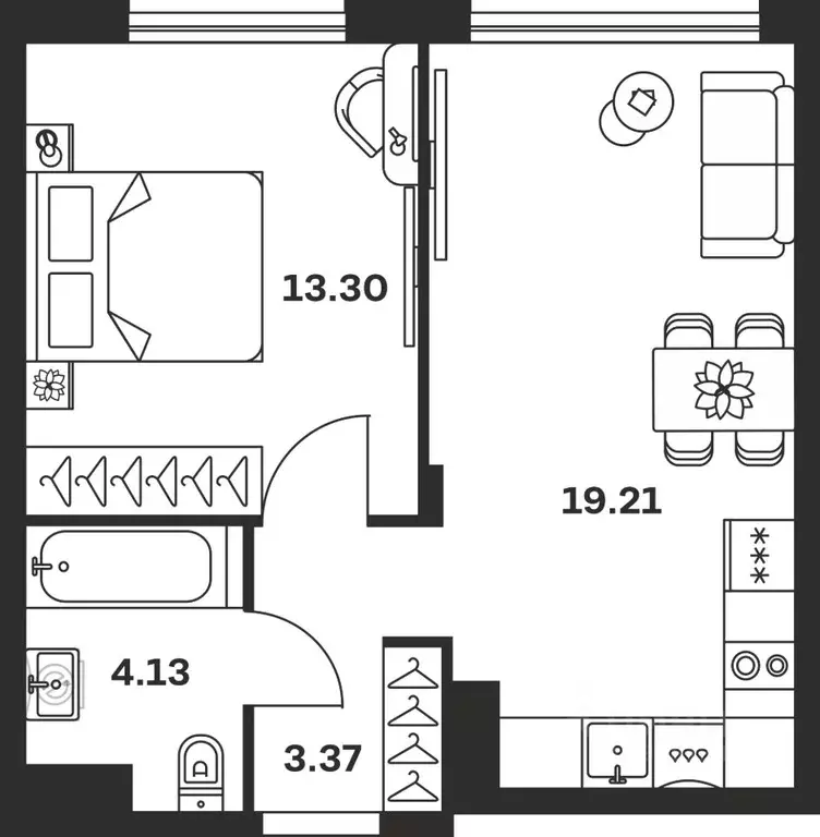 1-к кв. Тульская область, Тула Баташи Парк жилой комплекс (40.01 м) - Фото 1