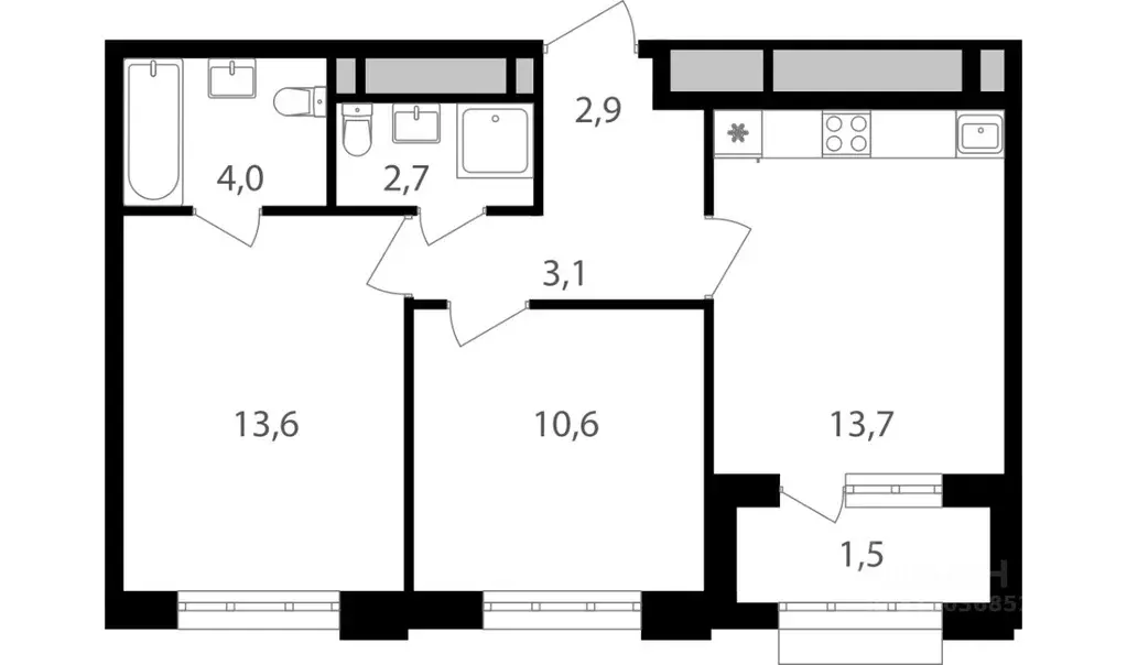 2-к кв. Москва Михалковская ул., 48 (52.1 м) - Фото 1