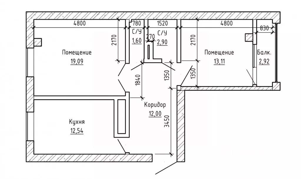 2-к кв. Кабардино-Балкария, Нальчик ул. Ахохова (65.0 м) - Фото 2