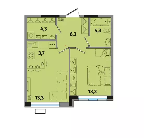 Продаётся 1-к квартира, 44.7 м - Фото 0