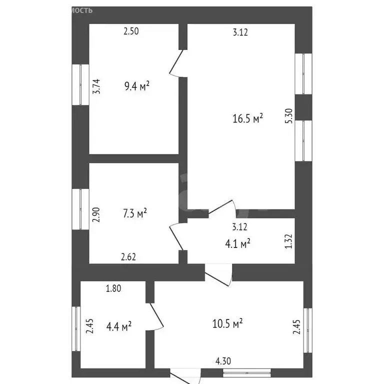 Дом в Виноградово, Степная улица (52.5 м) - Фото 1