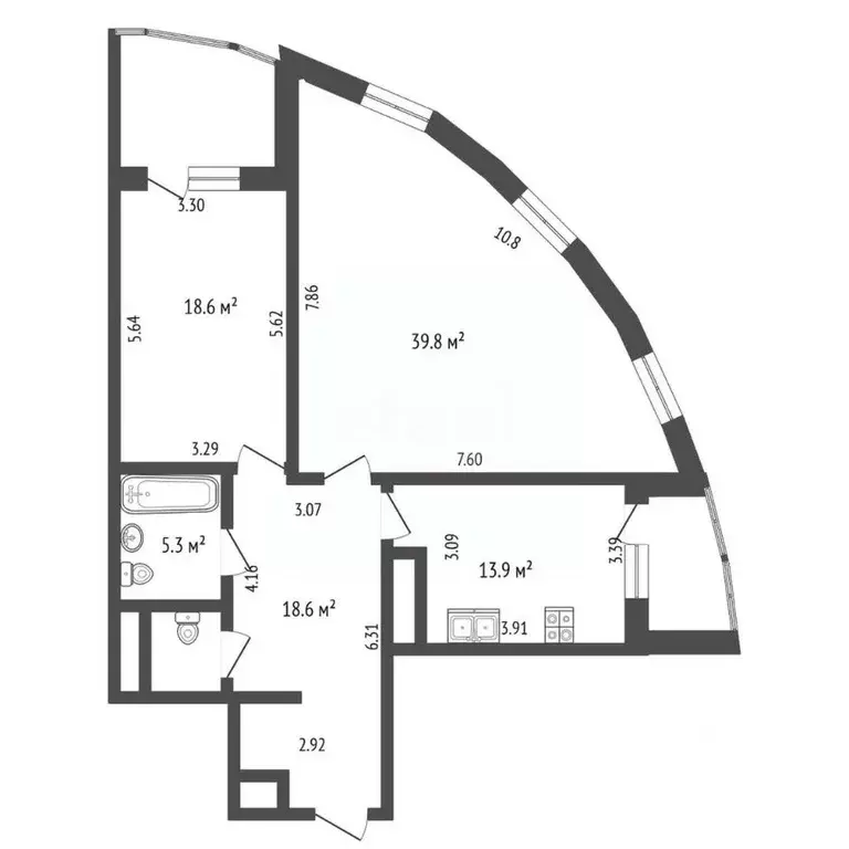 2-к кв. Москва просп. Маршала Жукова, 78к5 (98.6 м) - Фото 1