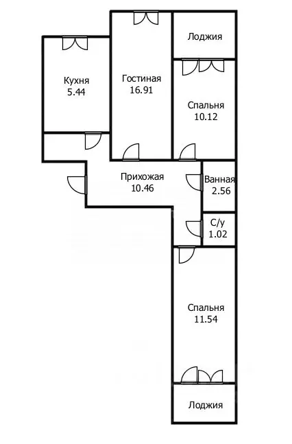 3-к кв. Ульяновская область, Ульяновск Львовский бул., 19 (62.5 м) - Фото 1