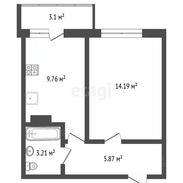 1-к кв. Ярославская область, Ярославль ул. Строителей, 18 (33.96 м) - Фото 2