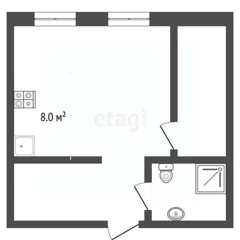 2-к кв. Омская область, Омск просп. Комарова, 22к1 (34.0 м) - Фото 1