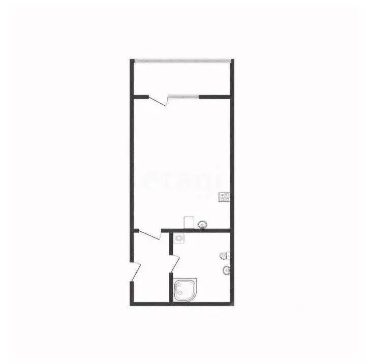 Студия Курская область, Курск ул. Энгельса, 115/4 (28.57 м) - Фото 1