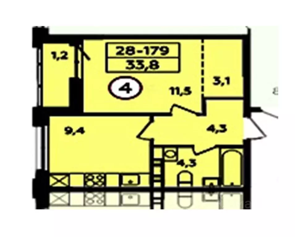 1-к кв. Москва Скандинавия жилой комплекс, ул. Эдварда Грига, 7 (33.8 ... - Фото 2