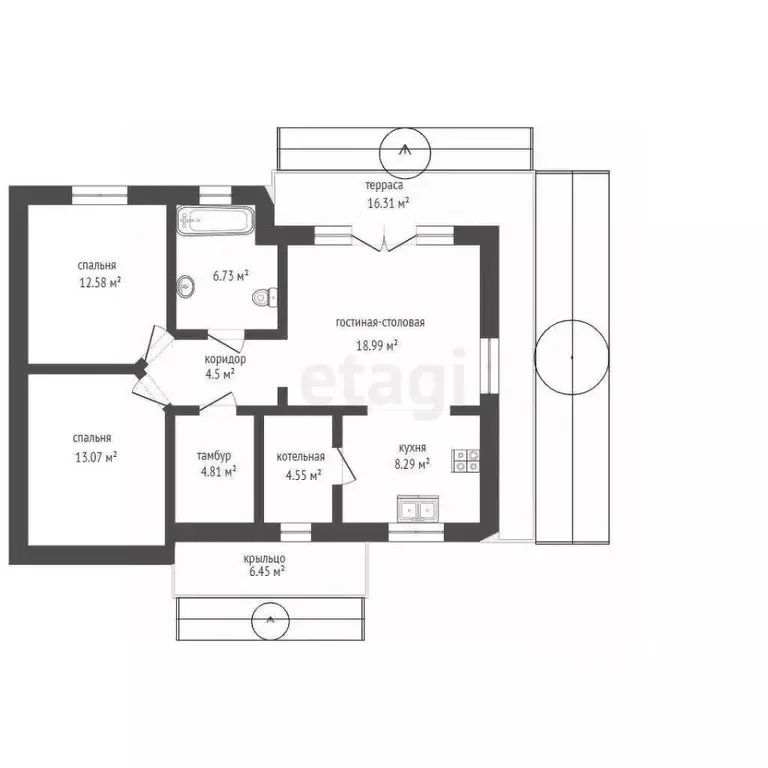 Дом в Севастополь ул. 3-я Комендорская, 10 (111 м) - Фото 2
