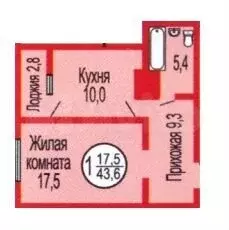 1-к. квартира, 44 м, 7/17 эт. - Фото 0