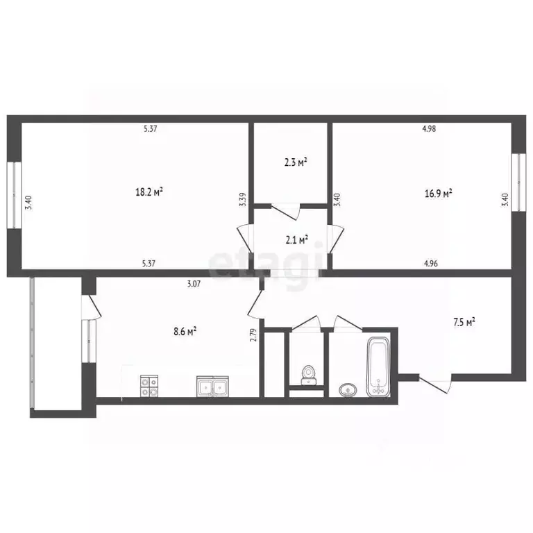 2-к кв. Москва Дмитровское ш., 165Ек7 (60.7 м) - Фото 2