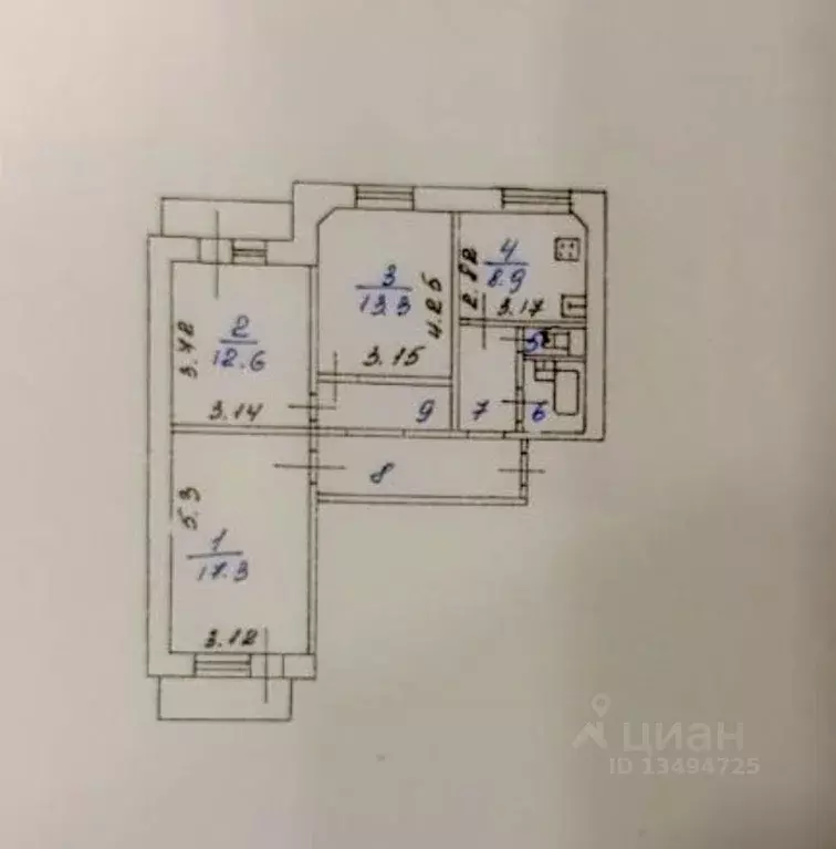 3-к кв. Белгородская область, Белгород просп. Славы, 6 (71.4 м) - Фото 2