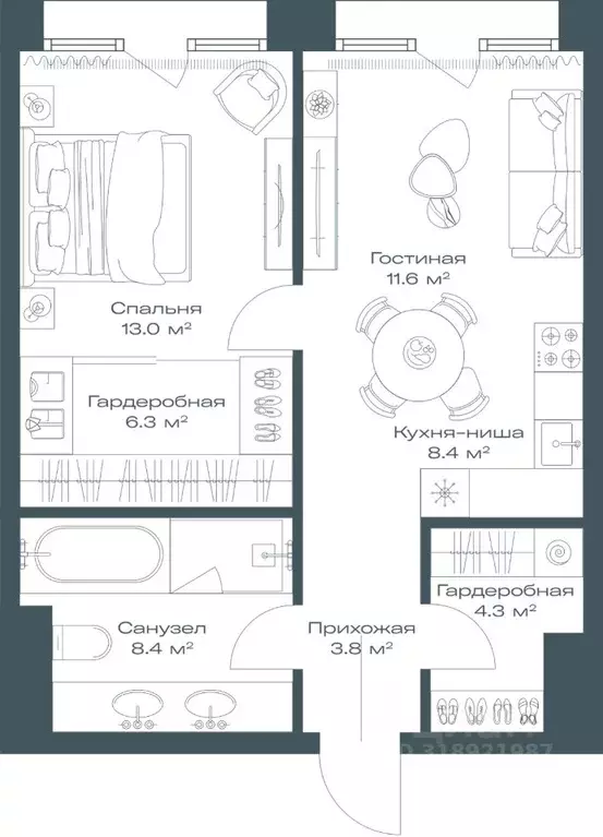 2-к кв. Москва Дербеневская наб., 27с24 (55.8 м) - Фото 1