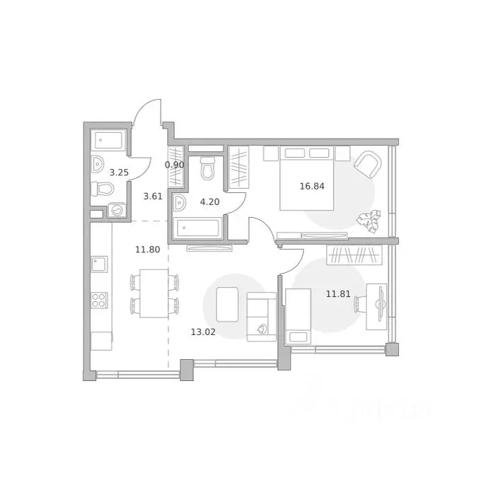 3-к кв. Москва ул. Народного Ополчения, 34С4 (65.43 м) - Фото 1