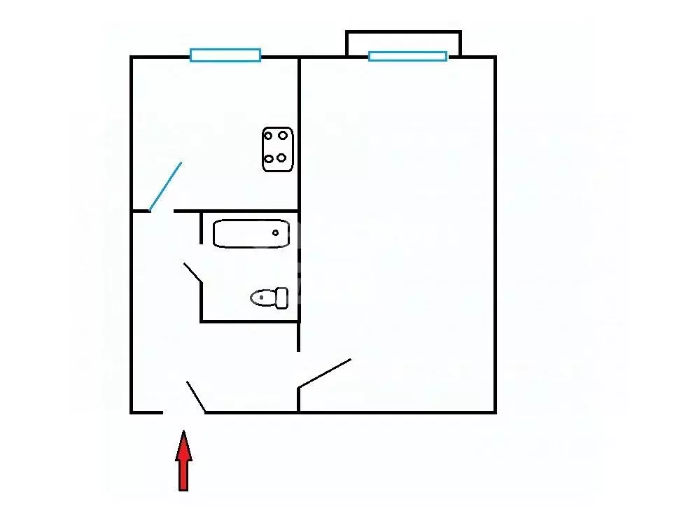 1-к кв. Сахалинская область, Южно-Сахалинск ул. Пушкина, 57 (30.0 м) - Фото 2