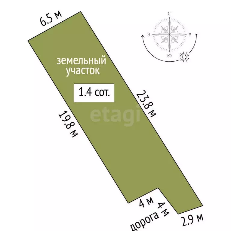 Участок в Тюмень, улица Льва Толстого (1.39 м) - Фото 1