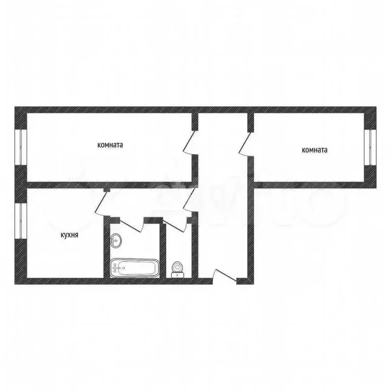 2-к. квартира, 46,5 м, 3/5 эт. - Фото 0