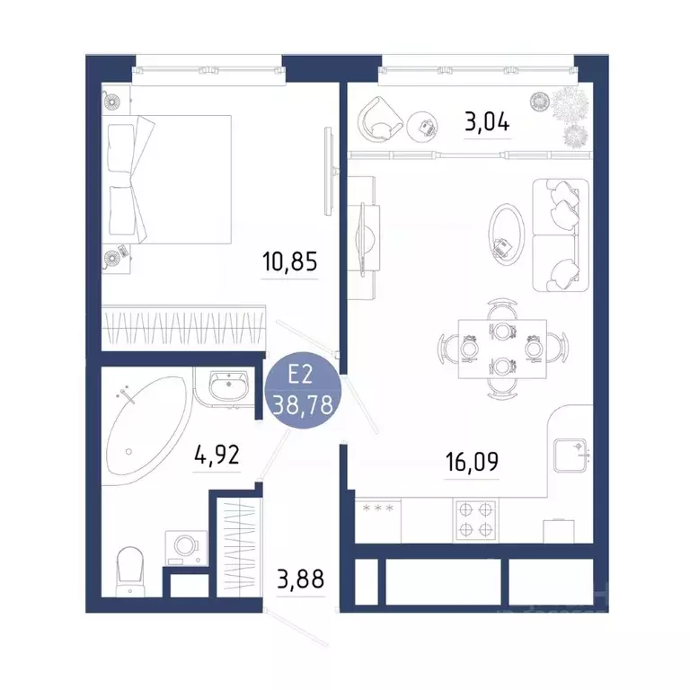1-к кв. Рязанская область, Рязанский муниципальный округ, с. Дядьково ... - Фото 1