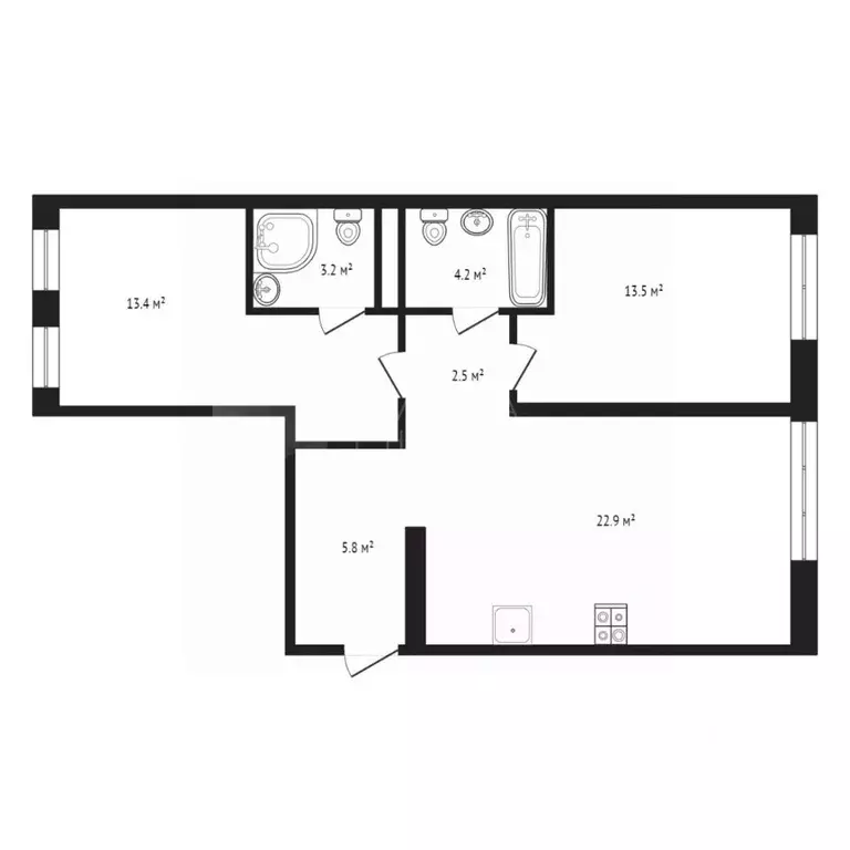2-к кв. Тюменская область, Тюмень ул. Александра Звягина, 12 (65.45 м) - Фото 1
