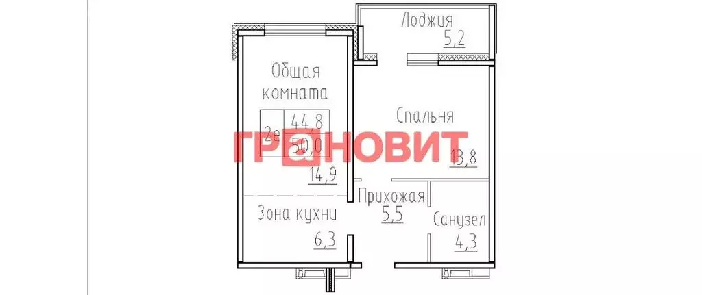 2-комнатная квартира: Элитный, Венская улица, 8 (49.9 м) - Фото 0