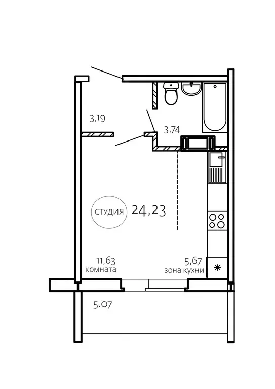 Продаётся квартира-студия, 24.2 м - Фото 0
