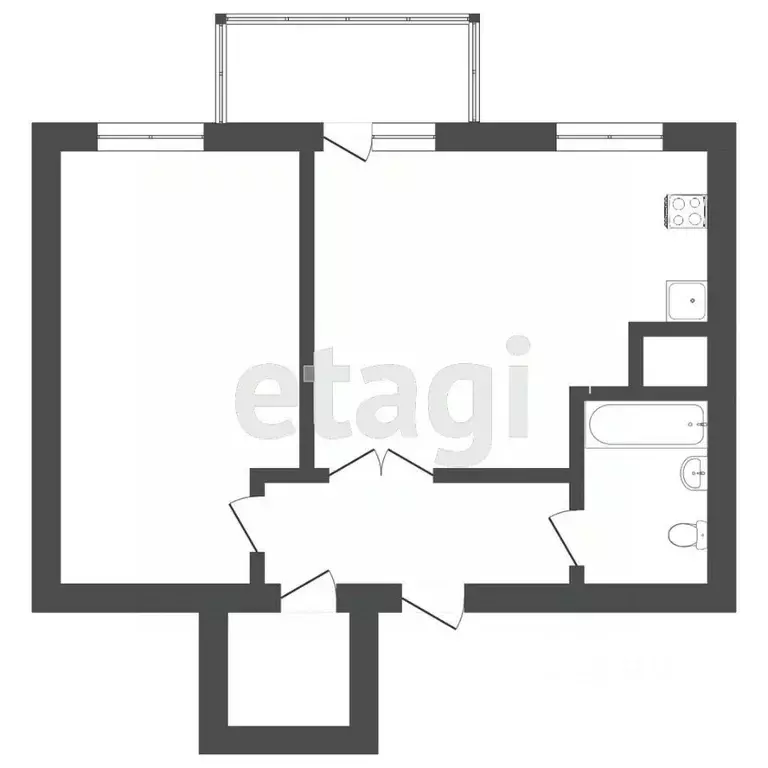 1-к кв. Тюменская область, Тюмень ул. Пермякова, 79 (50.0 м) - Фото 2